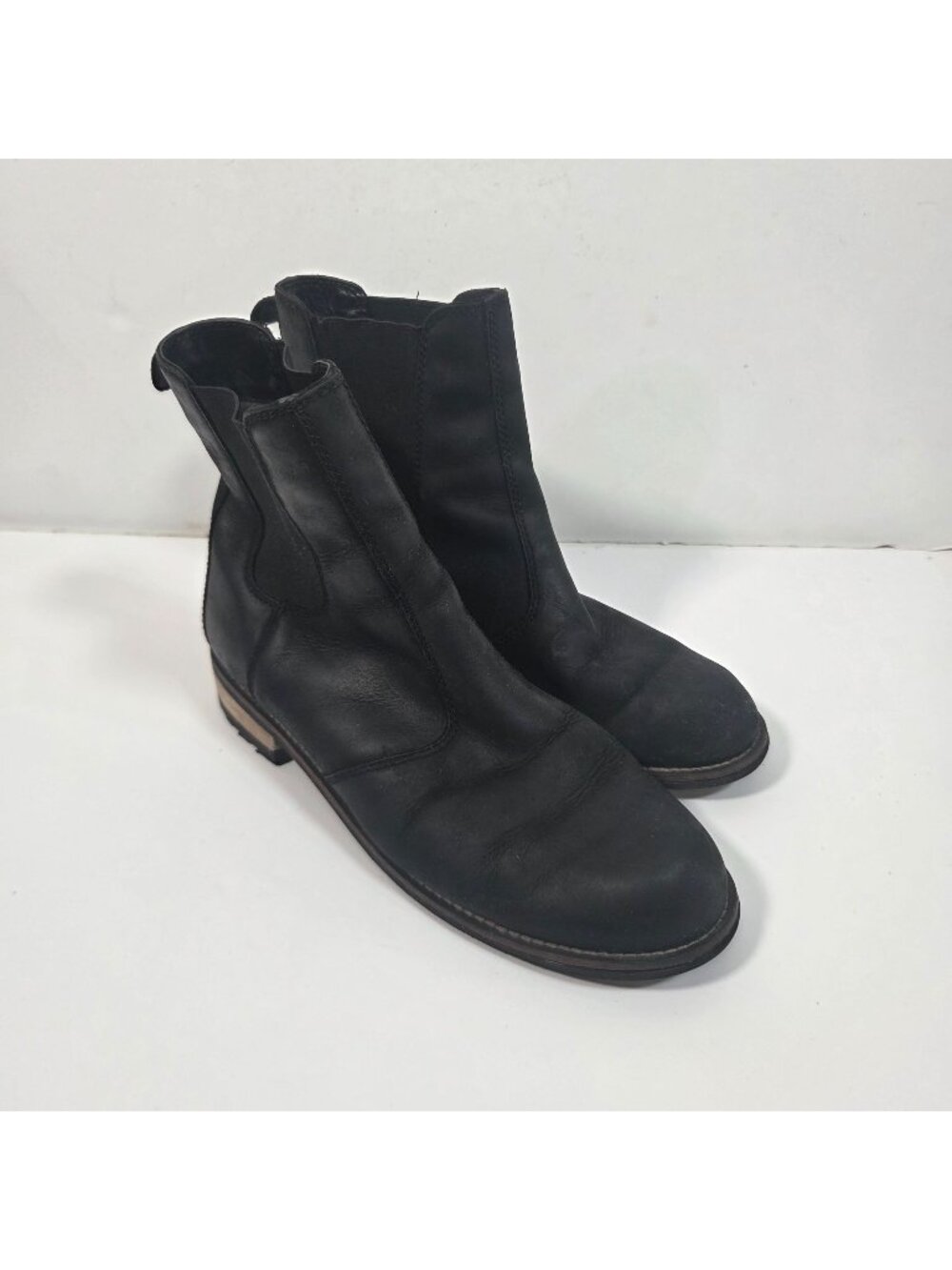 Kodiak Black Leather Chelsea Boots Men’s Pull-On Ankle Work Boots 10